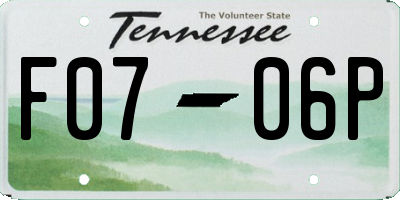 TN license plate F0706P