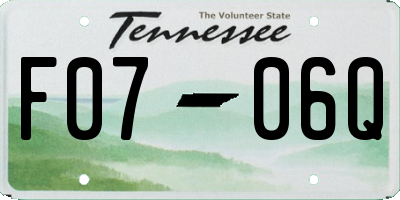 TN license plate F0706Q