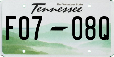 TN license plate F0708Q