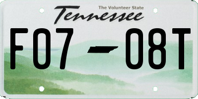 TN license plate F0708T