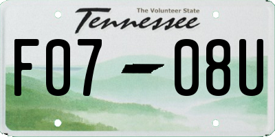 TN license plate F0708U