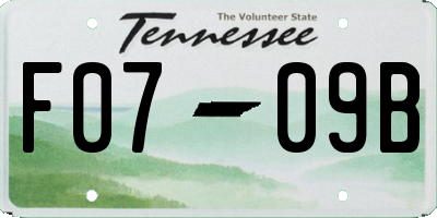 TN license plate F0709B