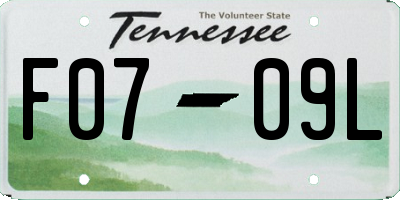 TN license plate F0709L