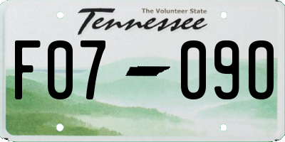 TN license plate F0709O