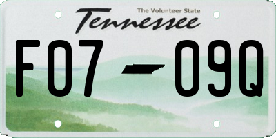 TN license plate F0709Q