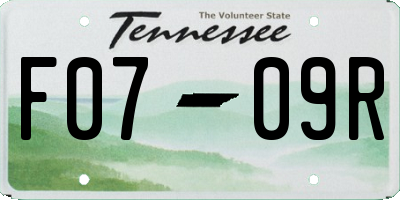 TN license plate F0709R