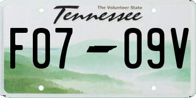 TN license plate F0709V