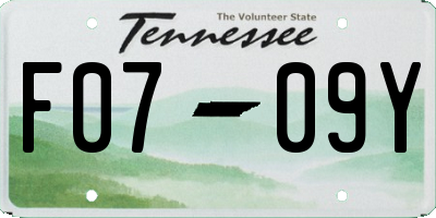 TN license plate F0709Y