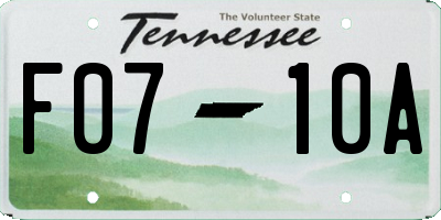 TN license plate F0710A