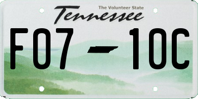 TN license plate F0710C