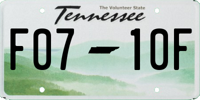 TN license plate F0710F