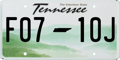 TN license plate F0710J