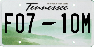 TN license plate F0710M