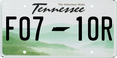 TN license plate F0710R
