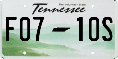 TN license plate F0710S