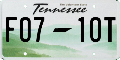 TN license plate F0710T