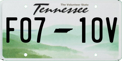 TN license plate F0710V