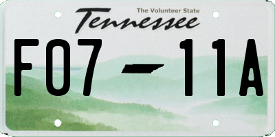 TN license plate F0711A