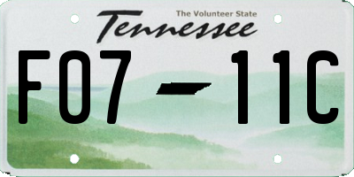 TN license plate F0711C