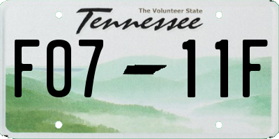 TN license plate F0711F