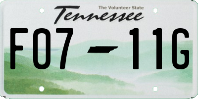 TN license plate F0711G