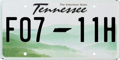TN license plate F0711H