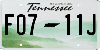 TN license plate F0711J