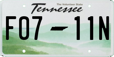 TN license plate F0711N