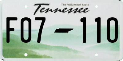 TN license plate F0711O