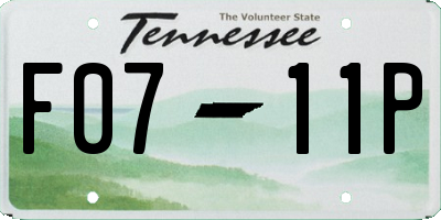 TN license plate F0711P