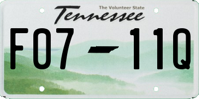 TN license plate F0711Q