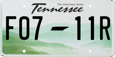 TN license plate F0711R