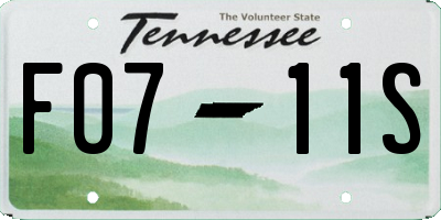 TN license plate F0711S