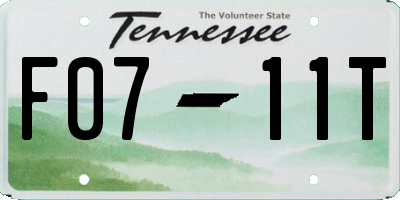 TN license plate F0711T