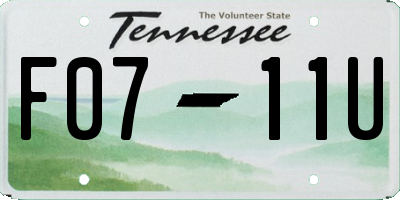 TN license plate F0711U