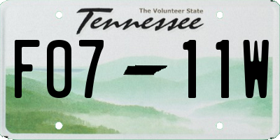 TN license plate F0711W