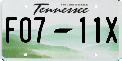 TN license plate F0711X