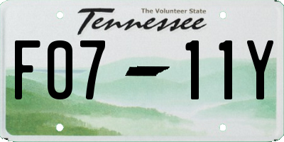 TN license plate F0711Y