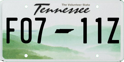 TN license plate F0711Z