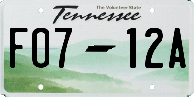TN license plate F0712A