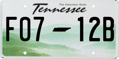 TN license plate F0712B