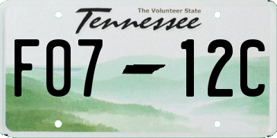 TN license plate F0712C