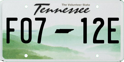 TN license plate F0712E