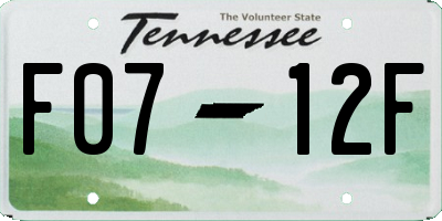 TN license plate F0712F