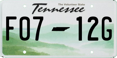 TN license plate F0712G