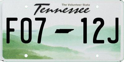 TN license plate F0712J