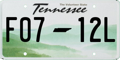 TN license plate F0712L
