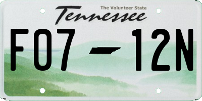 TN license plate F0712N