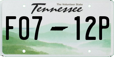 TN license plate F0712P
