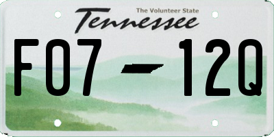 TN license plate F0712Q